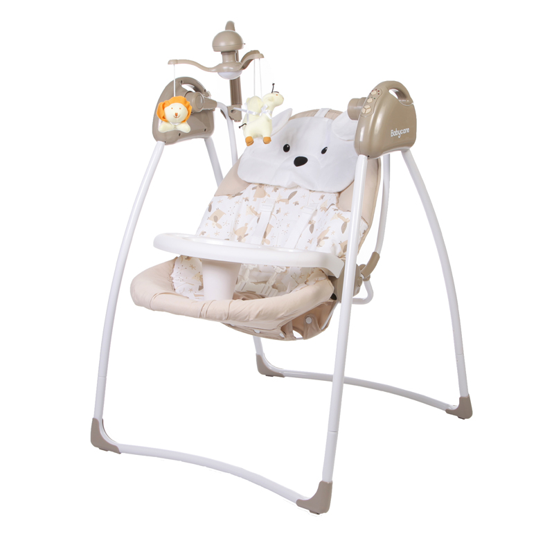 Электрокачели Baby Care Butterfly 2 в 1 с адаптером, Latte  